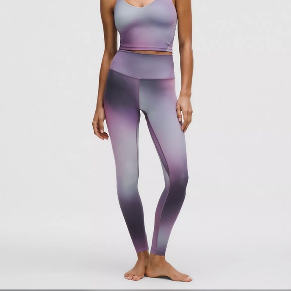lululemon athletica Pants - Lululemon Align High Rise 28” Purple and Gray Full Length Legging Pant Size 8